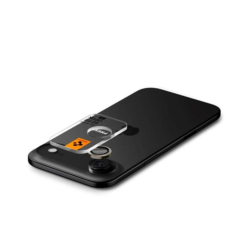 Folija za zaštitu zadnje kamere Spigen GlastR EZ FIT Optik Pro za Apple iPhone 17 Air, Kaljeno staklo, Set 2 komada, Crna AGL09863