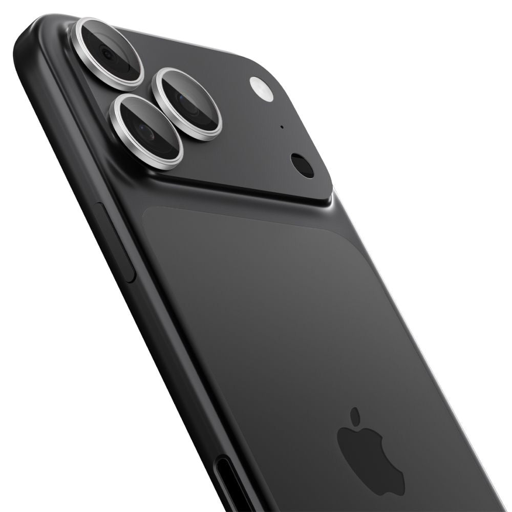 Folija za zaštitu zadnje kamere Spigen GlastR EZ FIT Optik Pro za Apple iPhone 17 Pro Max / 17 Pro, Kaljeno staklo, Set od 2 komada, Srebrna