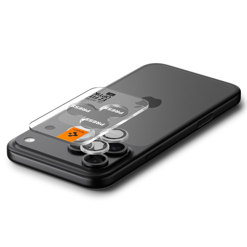 Folija za zaštitu zadnje kamere Spigen GlastR EZ FIT Optik Pro za Apple iPhone 17 Pro Max / 17 Pro, Kaljeno staklo, Set od 2 komada, Srebrna