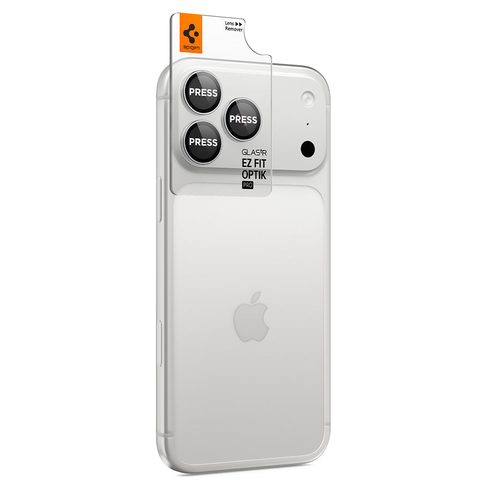 Zaštitna folija za zadnju kameru Spigen GlastR EZ FIT Optik Pro za Apple iPhone 18 Pro / 18 Pro Max, Kaljeno staklo, Set od 2 komada, Srebrna