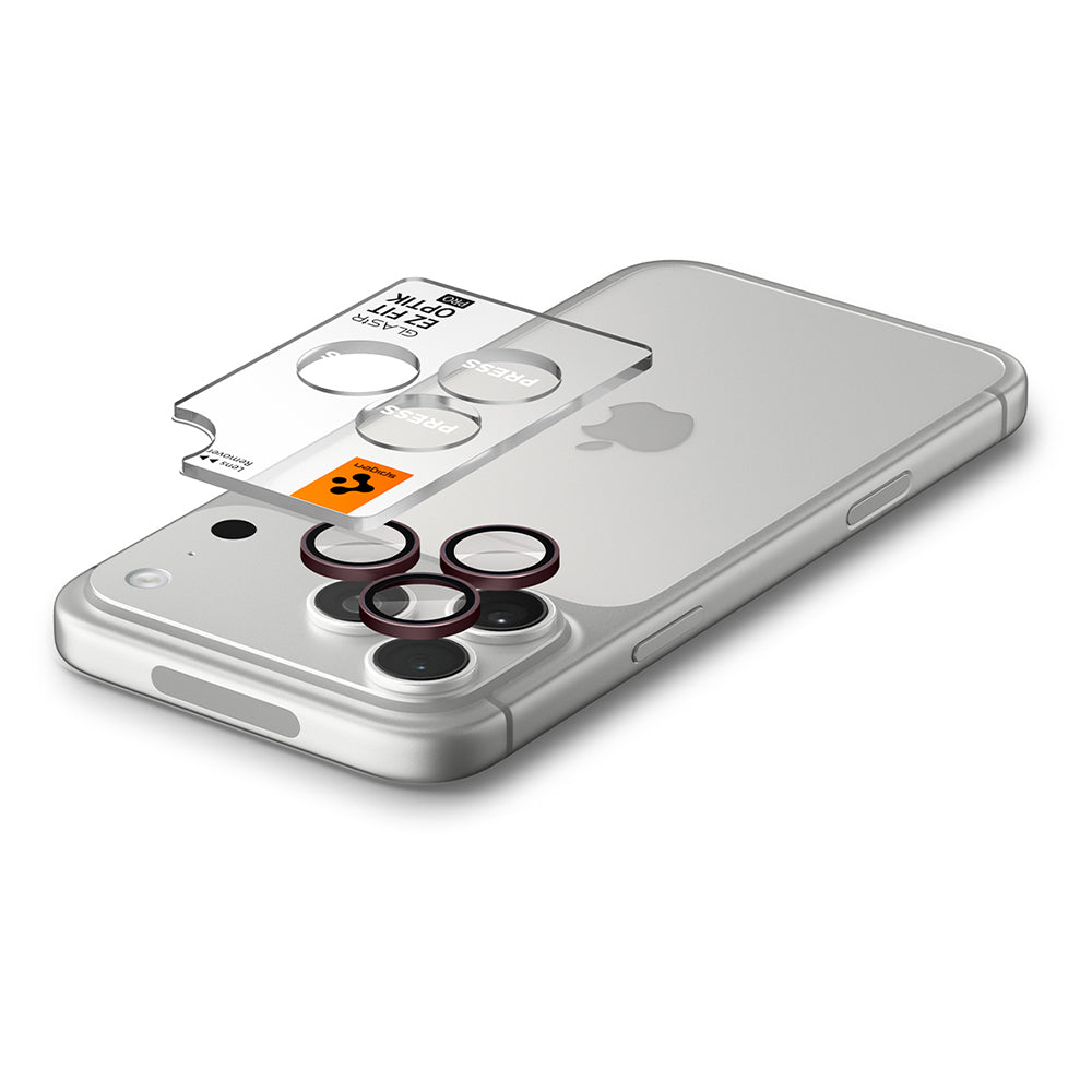 Zaštitna folija za zadnju kameru Spigen GlastR EZ FIT Optik Pro za Apple iPhone 18 Pro / 18 Pro Max, Kaljeno staklo, Set od 2 komada, Bordo
