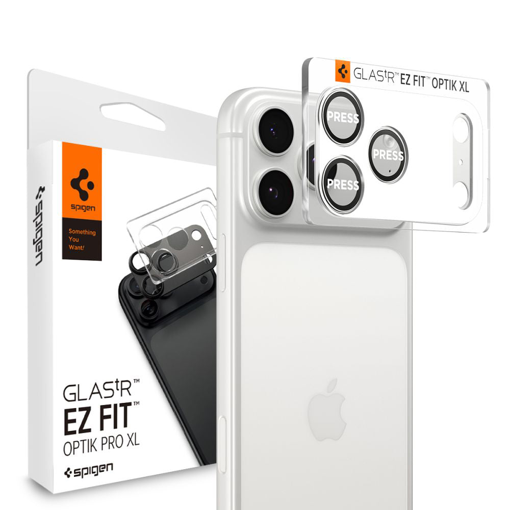 Folija za zaštitu zadnje kamere Spigen GlastR EZ FIT Optik Pro XL za Apple iPhone 17 Pro Max, Kaljeno staklo, Srebrna AGL10652