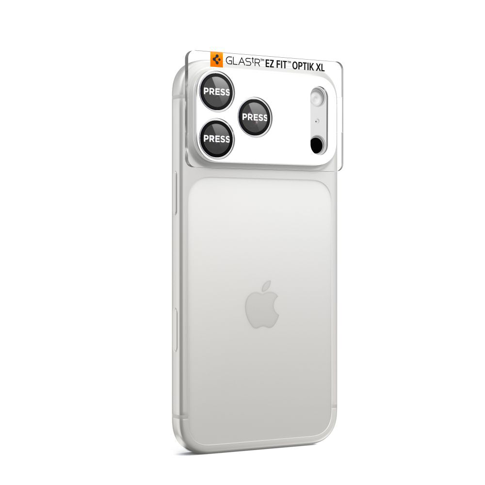 Folija za zaštitu zadnje kamere Spigen GlastR EZ FIT Optik Pro XL za Apple iPhone 17 Pro, Kaljeno staklo, Srebrna AGL10647