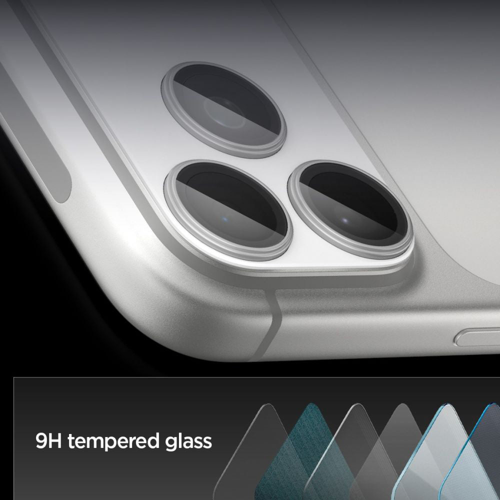 Folija za zaštitu zadnje kamere Spigen GlastR EZ FIT Optik Pro XL za Apple iPhone 17 Pro, Kaljeno staklo, Srebrna AGL10647