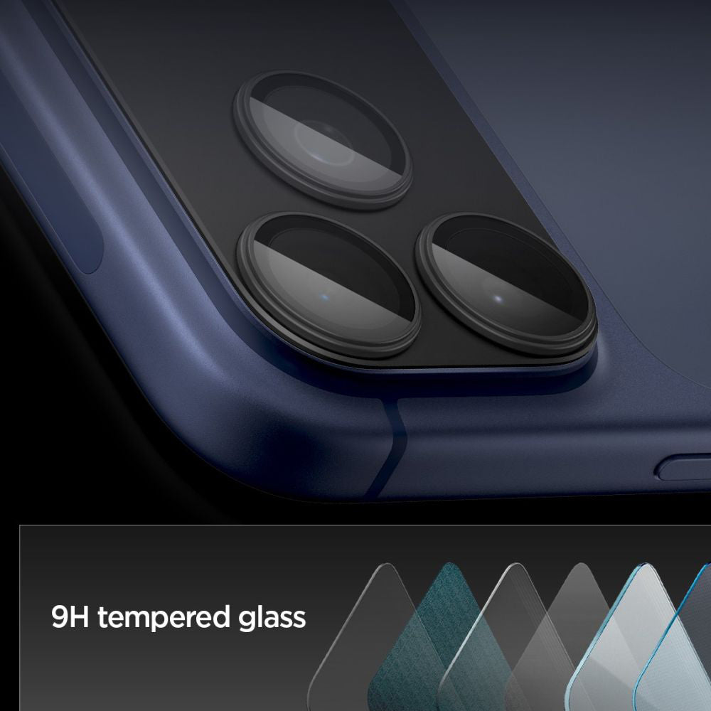Folija za zaštitu zadnje kamere Spigen GlastR EZ FIT Optik Pro XL za Apple iPhone 17 Pro, Kaljeno staklo, Crna AGL10644