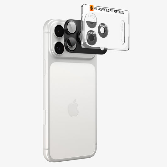 Zaštitna folija za zadnju kameru Spigen GlastR EZ FIT Optik Pro XL za Apple iPhone 18 Pro, Kaljeno staklo, Tamno siva AGL12035
