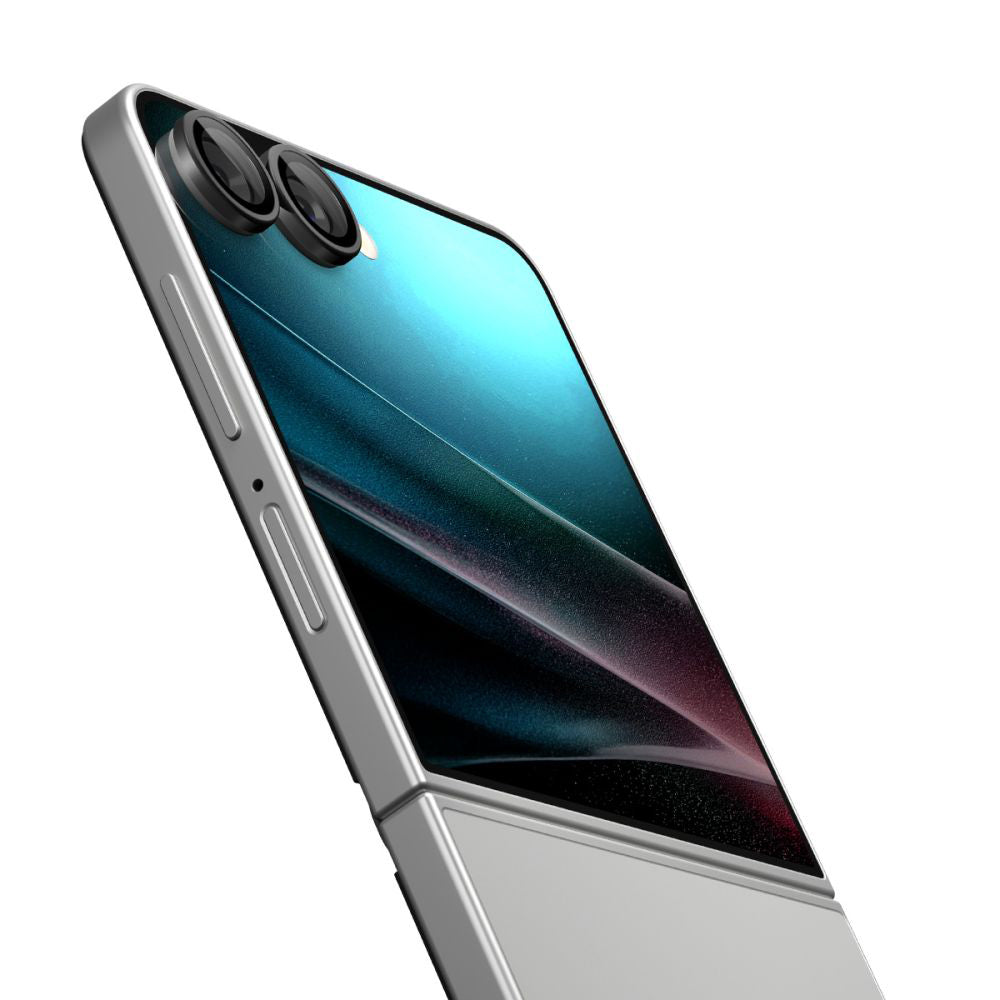 Folija za zaštitu zadnje kamere Spigen GlastR EZ FIT Optik Pro HD za Samsung Galaxy Z Flip7 F766, Kaljeno staklo, Set od 2 komada, Crna AGL09587