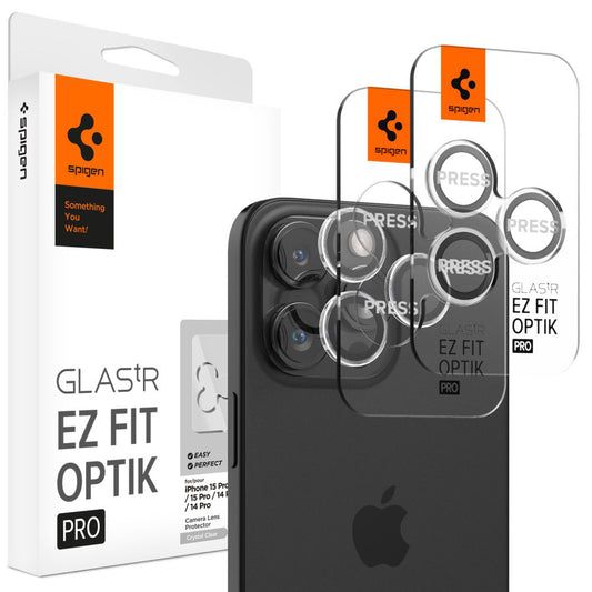 Folija za zaštitu zadnje kamere Spigen GlastR EZ FIT Optik Pro za Apple iPhone 17 Pro Max / 17 Pro, Kaljeno staklo, Set 2 komada, Providna