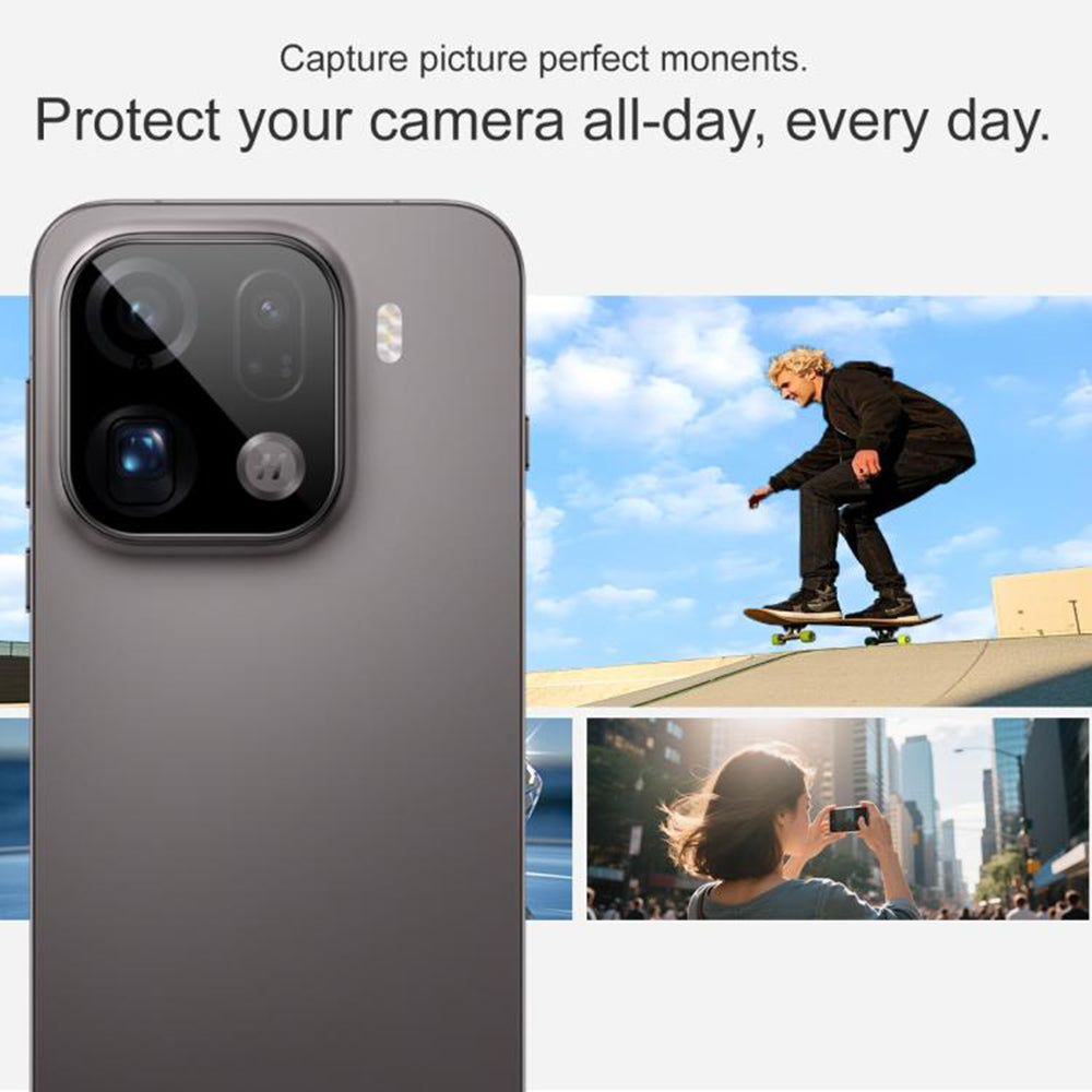 Folija za zaštitu zadnje kamere Techsuit za Oppo Find X9 Pro, Kaljeno staklo, Crna