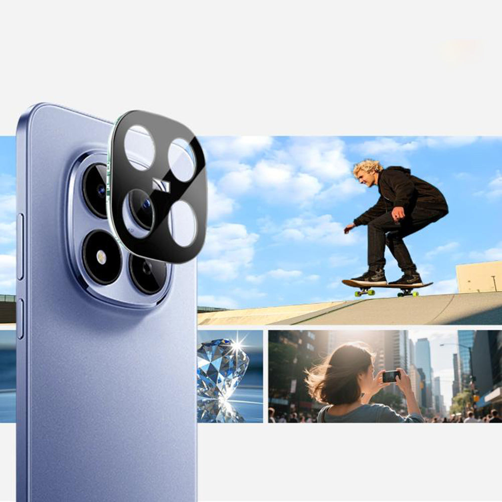 Zaštitna folija za zadnju kameru Techsuit za Xiaomi Poco M8 Pro / Redmi Note 15 Pro+ 5G, Kaljeno staklo, Crna