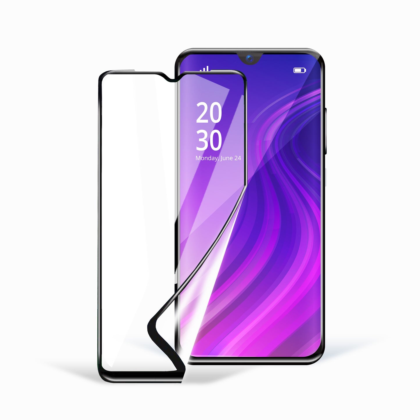 Folija za zaštitu ekrana OEM Ceramic za Samsung Galaxy A54 A546, Fleksibilno staklo, Pun lepak, 5D, Crna