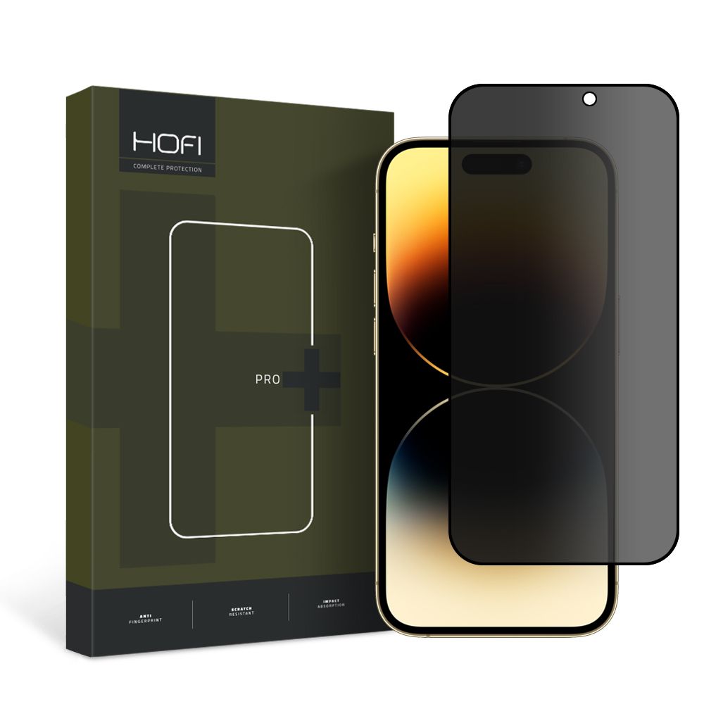 Zaštitna folija za ekran Privacy HOFI PRO+ za Apple iPhone 15 Pro, Kaljeno staklo, Full Glue