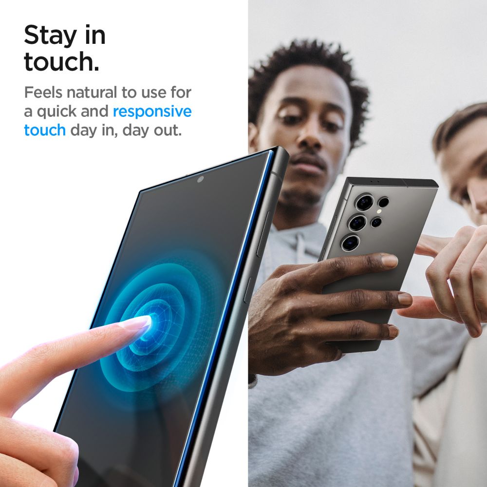 Folija za zaštitu ekrana Privacy Spigen EZ FIT za Samsung Galaxy S24 Ultra S928, Kaljeno staklo, Pun lepak, Set od 2 komada