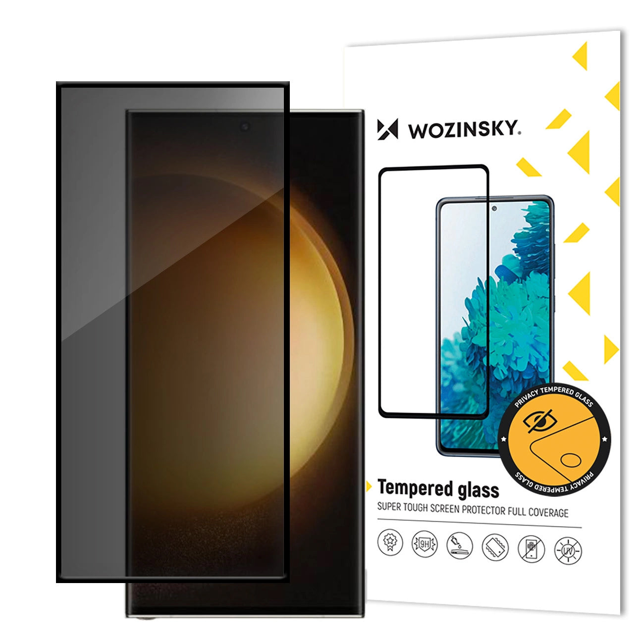 Folija za zaštitu ekrana Privacy WZK AntiSpy za Samsung Galaxy S24 Ultra S928, Kaljeno staklo, Full Glue