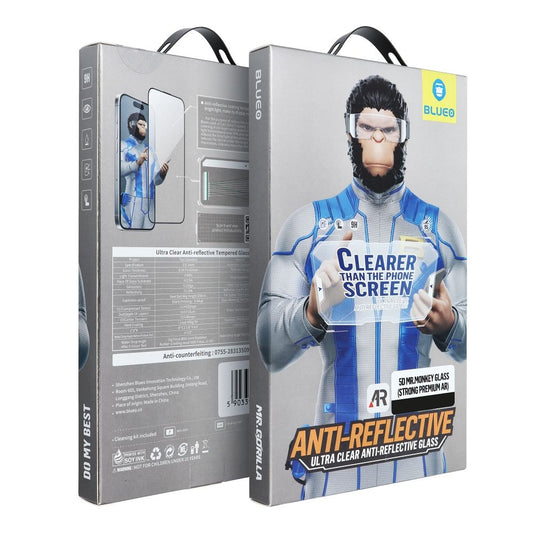 Zaštitna folija za ekran Mr. Monkey Glass za Apple iPhone 16 Pro, Kaljeno staklo, Pun lepak, 5D, Crna