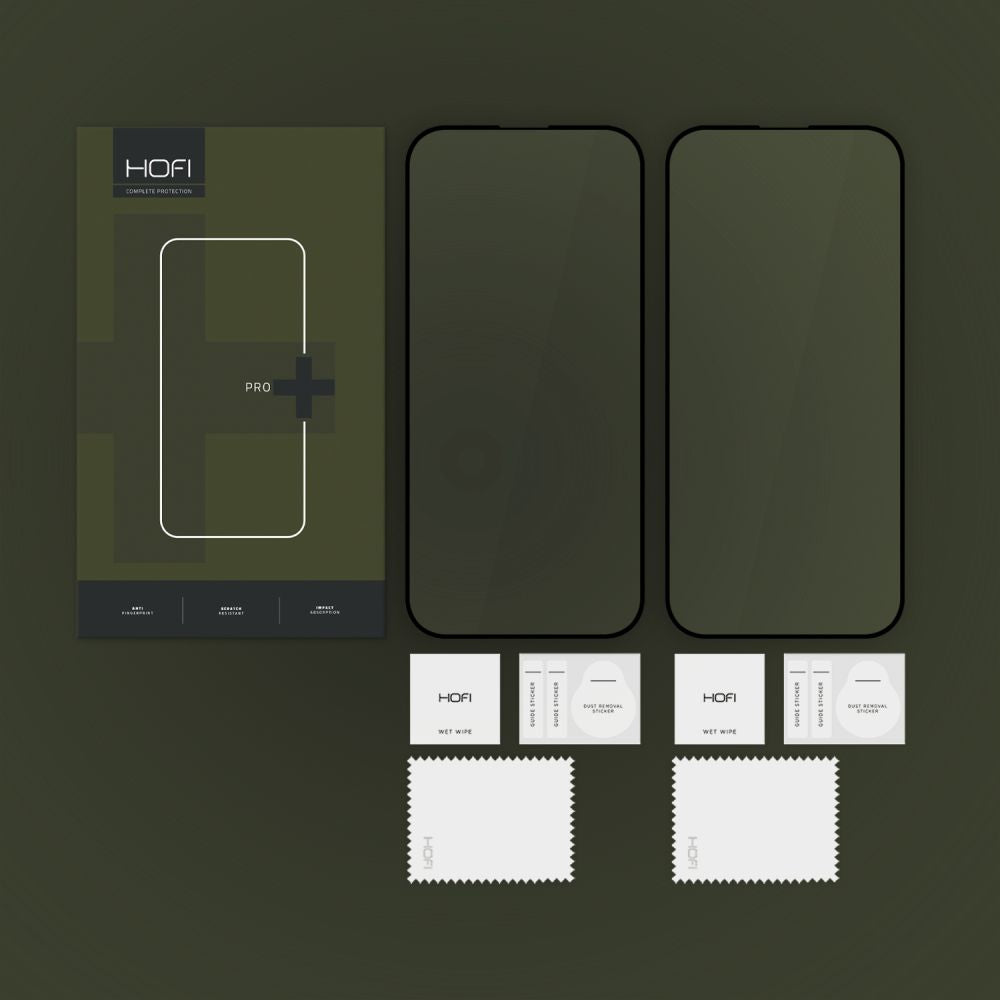 Zaštitna folija za ekran HOFI Glass PRO+ za Apple iPhone 16, Kaljeno staklo, Full Glue, Set od 2 komada, 2.5D, Crna