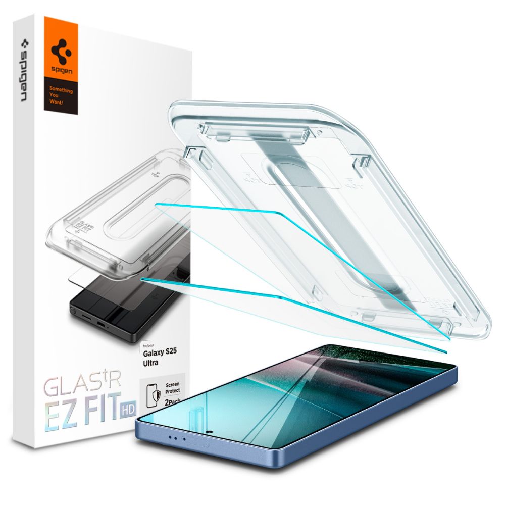 Zaštitna folija za ekran Spigen GlastR EZ FIT HD za Samsung Galaxy S25 Ultra S938, Kaljeno staklo, Full Glue, Set 2 komada AGL09082