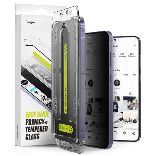 Folija za zaštitu ekrana Privacy Ringke Easy Slide za Samsung Galaxy S25+ S936 / S24+ S926, Kaljeno staklo, Full Glue, Set 2 komada