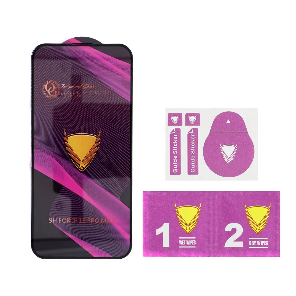 Zaštitna folija za ekran OEM OG Premium za Apple iPhone 17 Pro Max, Kaljeno staklo, Full Glue, Crna