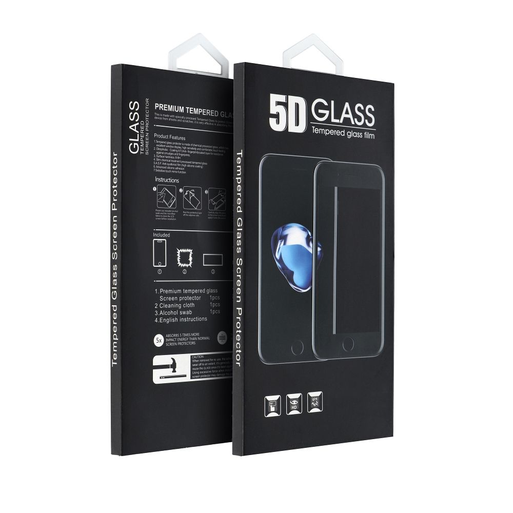 Zaštitna folija Matte OEM za Apple iPhone 17 Pro, Kaljeno staklo, Full Glue, 5D, Crna