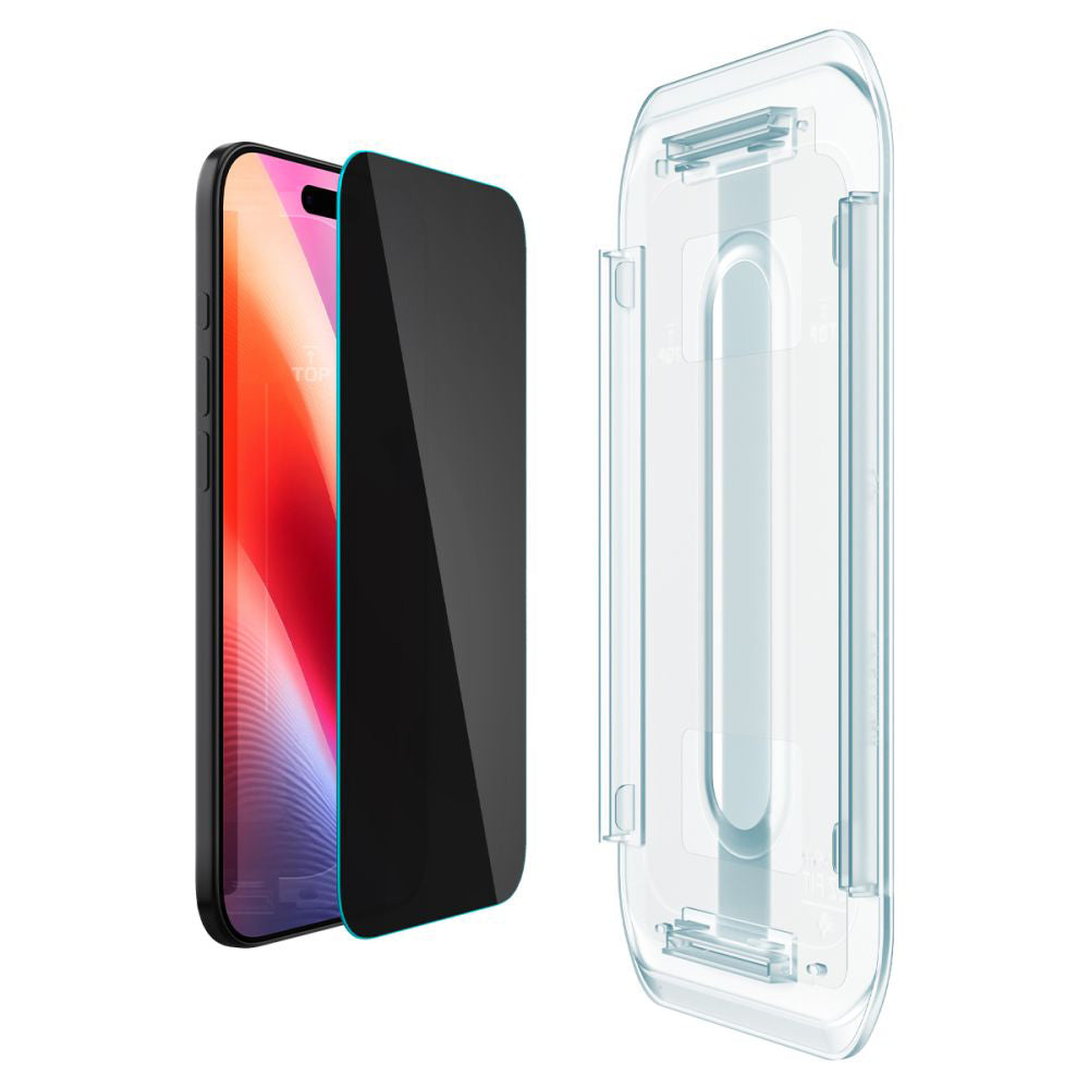 Zaštitna folija za ekran Privacy Spigen GlastR EZ FIT za Apple iPhone 17 Air, Kaljeno staklo, Full Glue, Set 2 komada