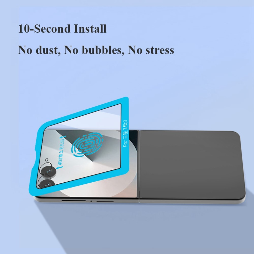 Zaštitna folija za spoljašnji ekran Lereach za Samsung Galaxy Z Flip8 F776 / Galaxy Z Flip7 F766, Kaljeno staklo, Full Glue, Set od 2 komada, Crna