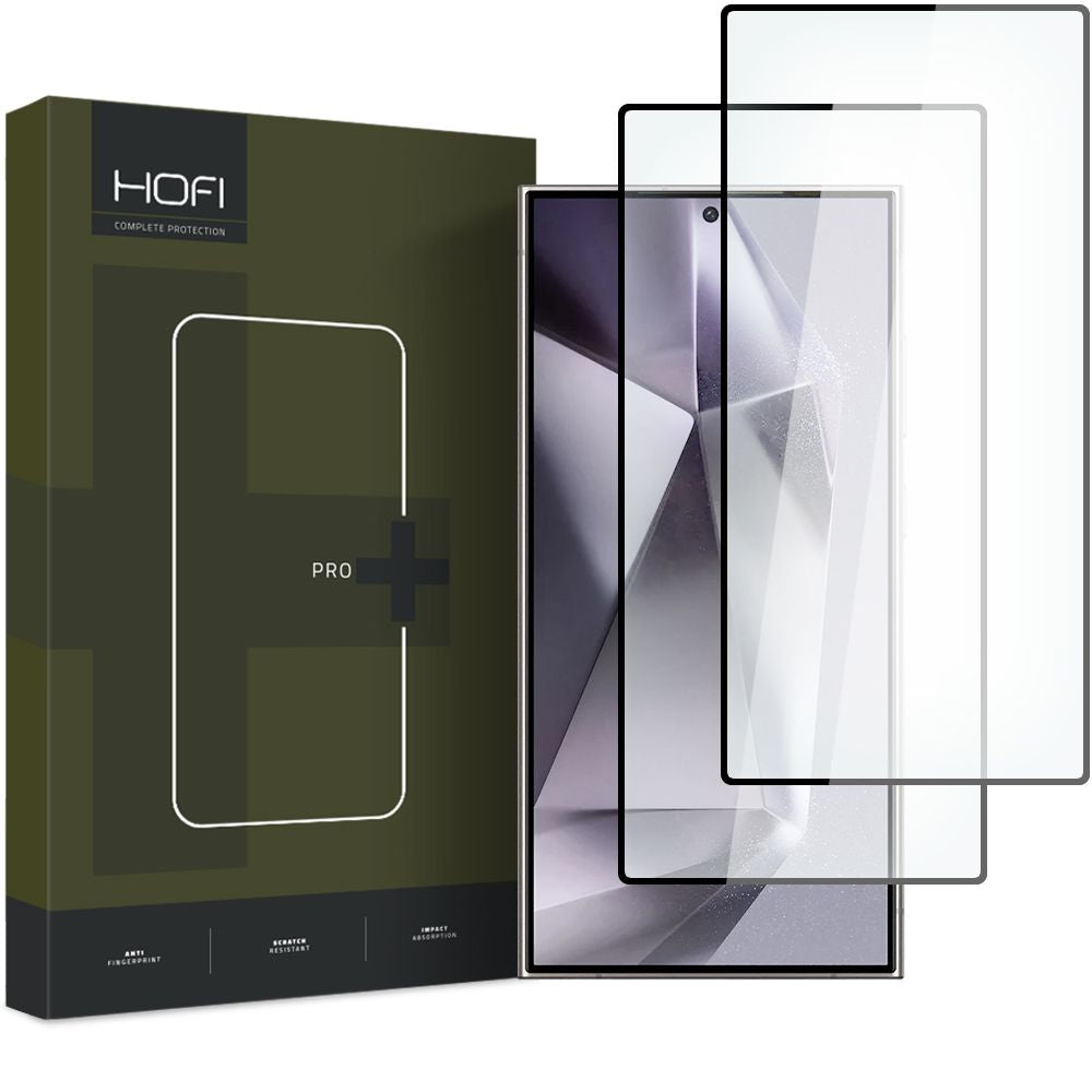Zaštitna folija za ekran HOFI Glass PRO+ za Samsung Galaxy S24 Ultra S928, Kaljeno staklo, Full Glue, Set od 2 komada, 2.5D, Crna