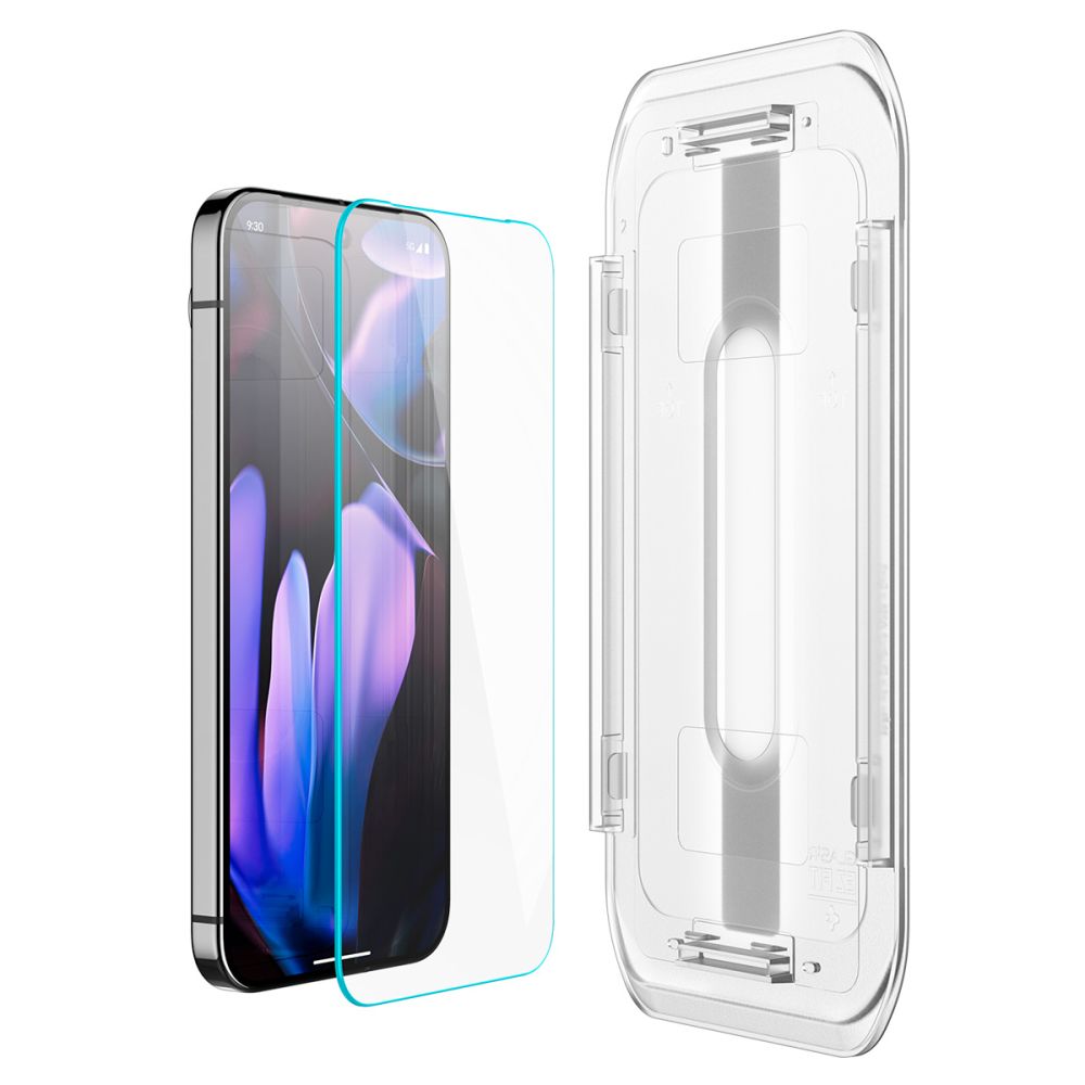 Zaštitna folija za ekran Spigen GlastR EZ FIT za Google Pixel 9 / 9 Pro, Kaljeno staklo, Full Glue, Set 2 komada, 2.5D AGL08442
