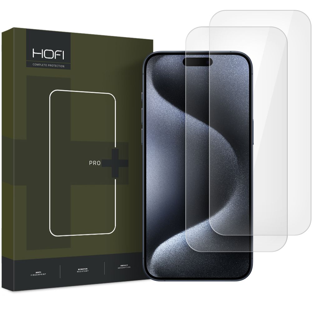 Zaštitna folija za ekran HOFI Glass PRO+ za Apple iPhone 16 Pro, Kaljeno staklo, Full Glue, Set od 2 komada, 2.5D