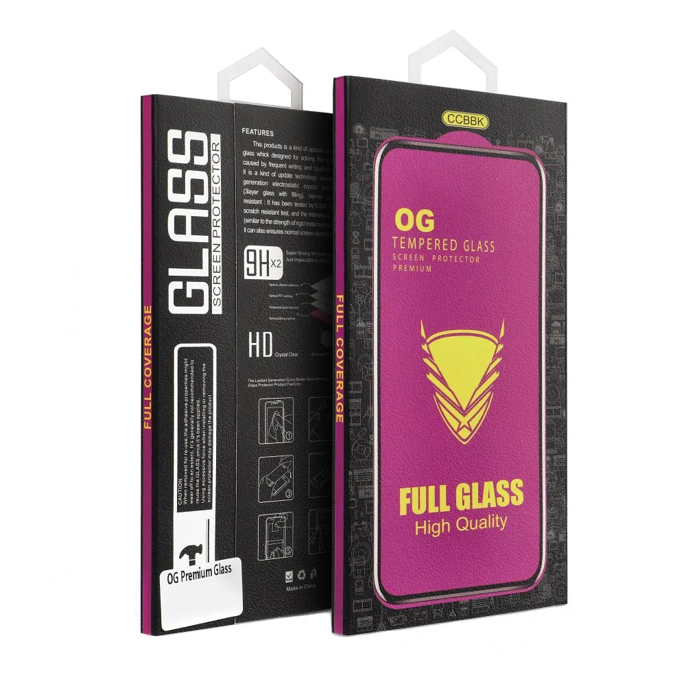 Zaštitna folija za ekran OEM OG Premium za Apple iPhone 17 Pro Max, Kaljeno staklo, Full Glue, Crna