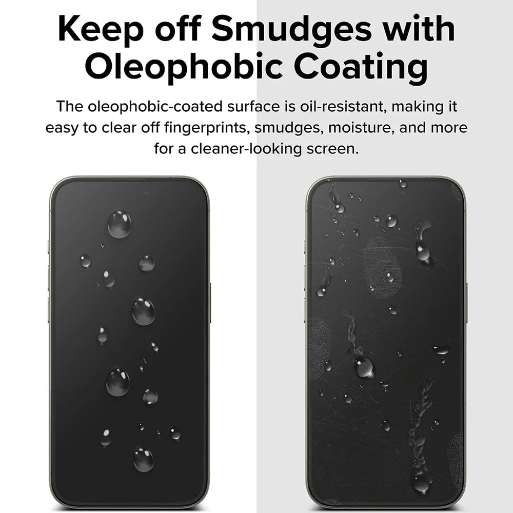 Folija za zaštitu ekrana Ringke Easy Slide za Apple iPhone 16 Pro, Kaljeno staklo, Pun lepak, Set od 2 komada, Crna
