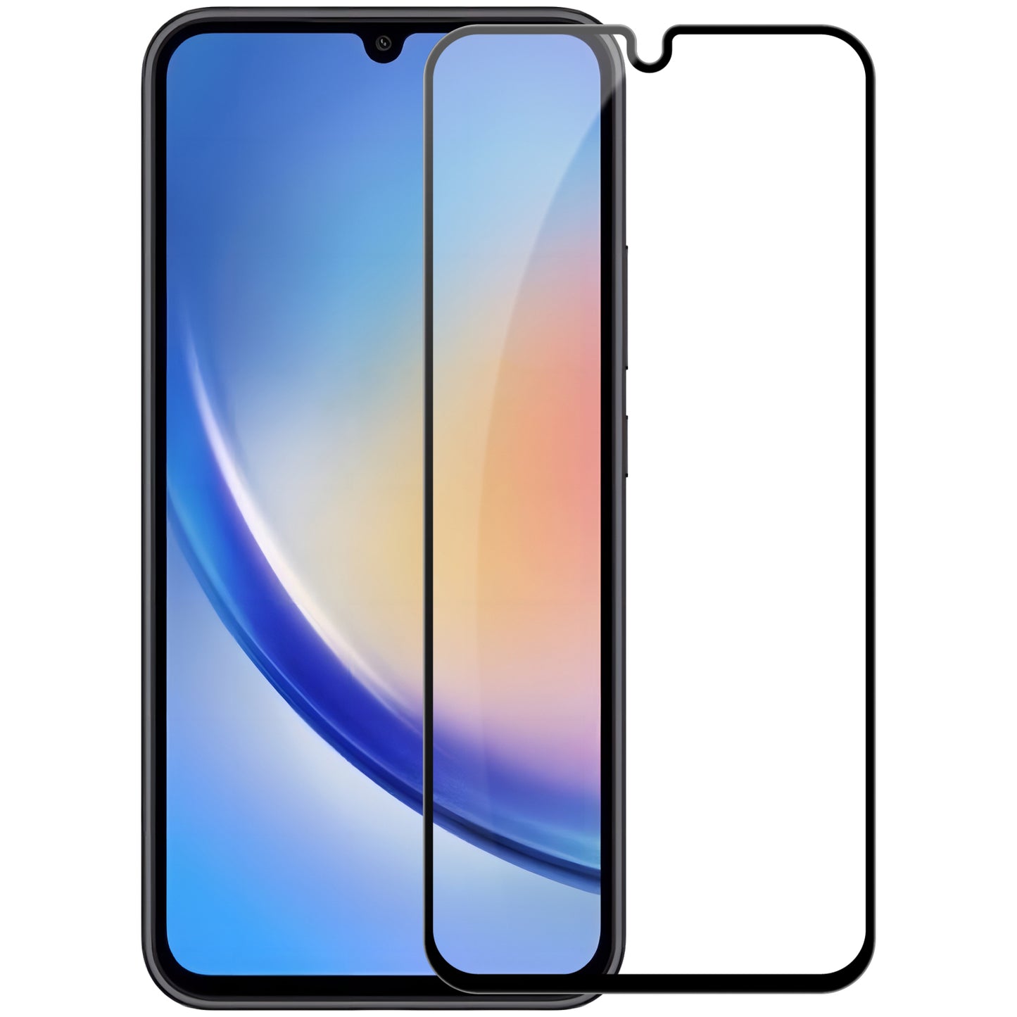 Folija za zaštitu ekrana OEM za Samsung Galaxy A34 A346, Kaljeno staklo, Pun lepak, 9D, Crna