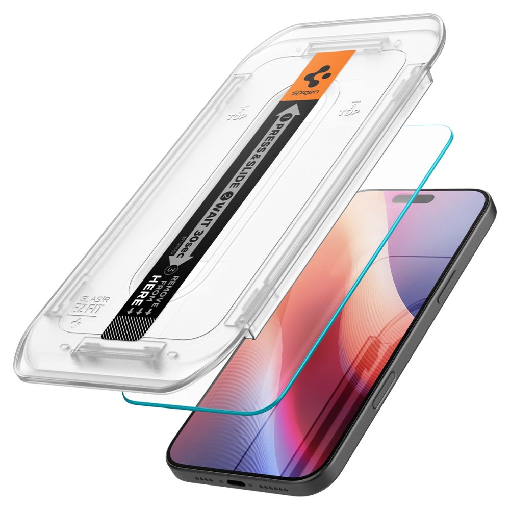 Zaštitna folija za ekran Spigen GlastR EZ FIT za Apple iPhone 17 Pro Max / 16 Pro Max, Kaljeno staklo, Full Glue, Set 2 komada AGL07907