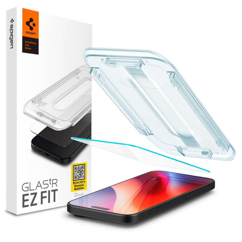 Zaštitna folija za ekran Spigen GlastR EZ FIT za Apple iPhone 16 Pro, Kaljeno staklo, Full Glue AGL07935