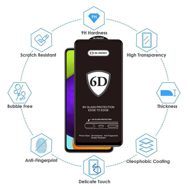 Zaštitna folija za ekran OEM za Samsung Galaxy S26 Ultra S948, Kaljeno staklo, Full Glue, 6D, Crna