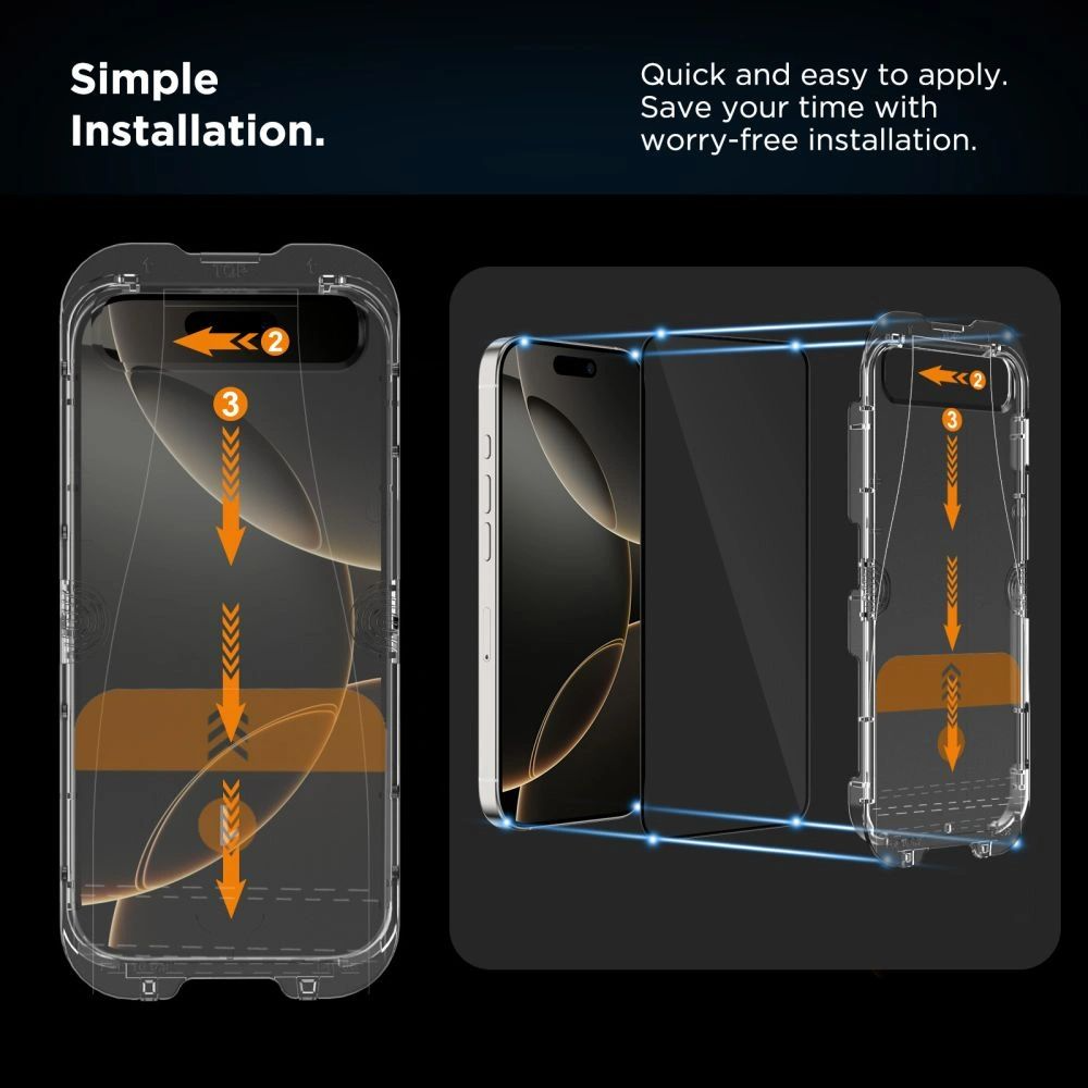 Zaštitna folija za ekran Tech-Protect Quick Set+ za Apple iPhone 17, Kaljeno staklo, Full Glue, Set od 2 komada, Crna