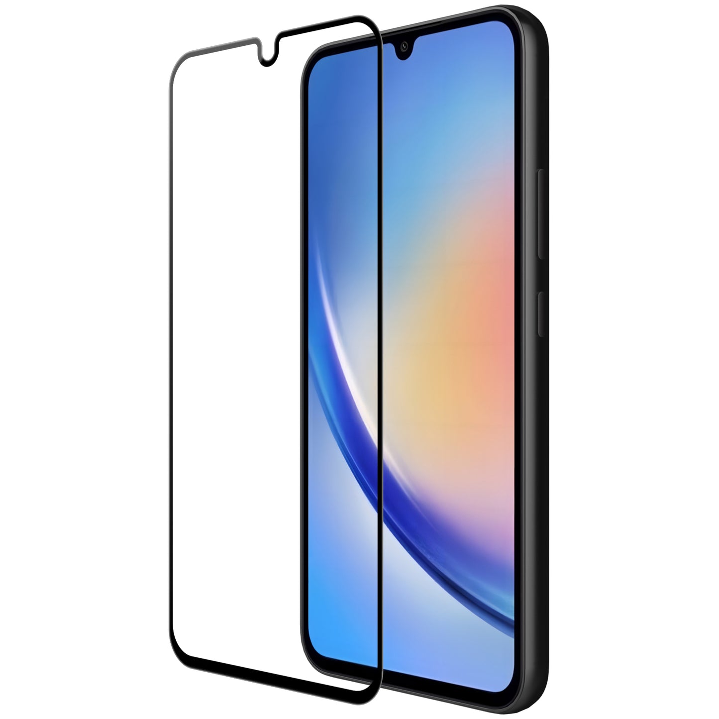 Folija za zaštitu ekrana OEM za Samsung Galaxy A34 A346, Kaljeno staklo, Pun lepak, 9D, Crna