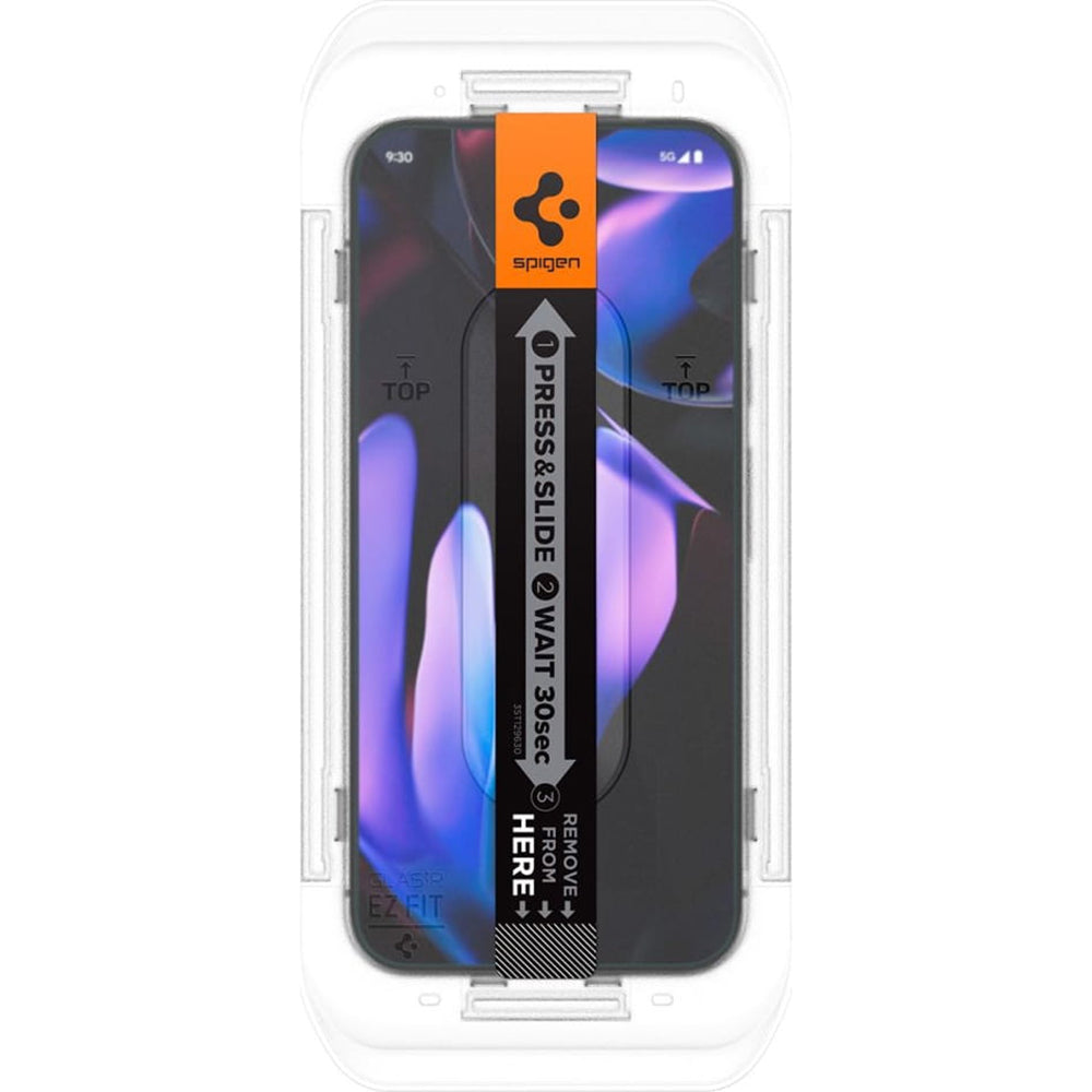 Zaštitna folija za ekran Spigen GlastR EZ FIT za Google Pixel 9 Pro XL, Kaljeno staklo, Full Glue, Set od 2 komada