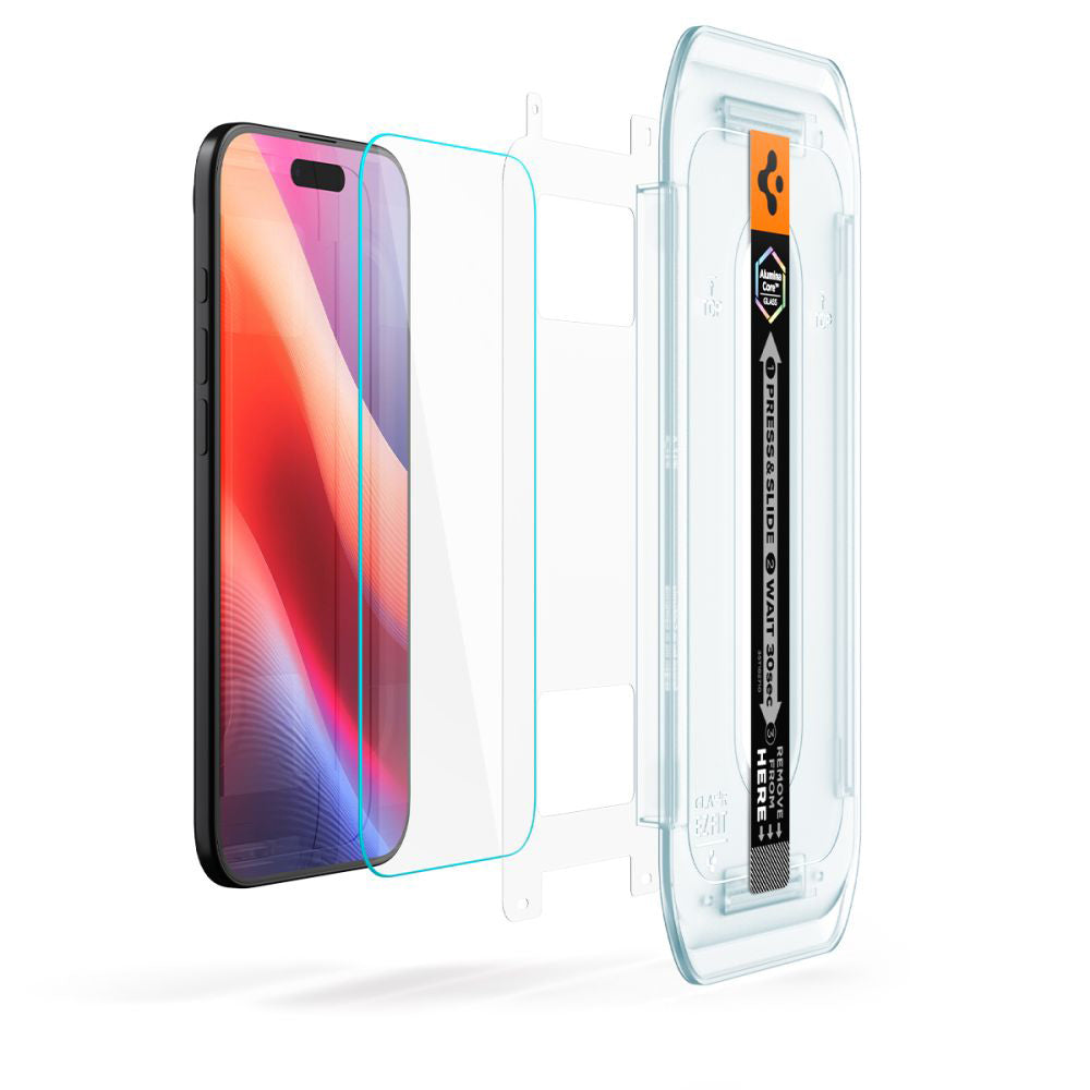 Folija za zaštitu ekrana Spigen GlastR EZ FIT za Apple iPhone 17 Air, Kaljeno staklo, Full Glue, Set 2 komada