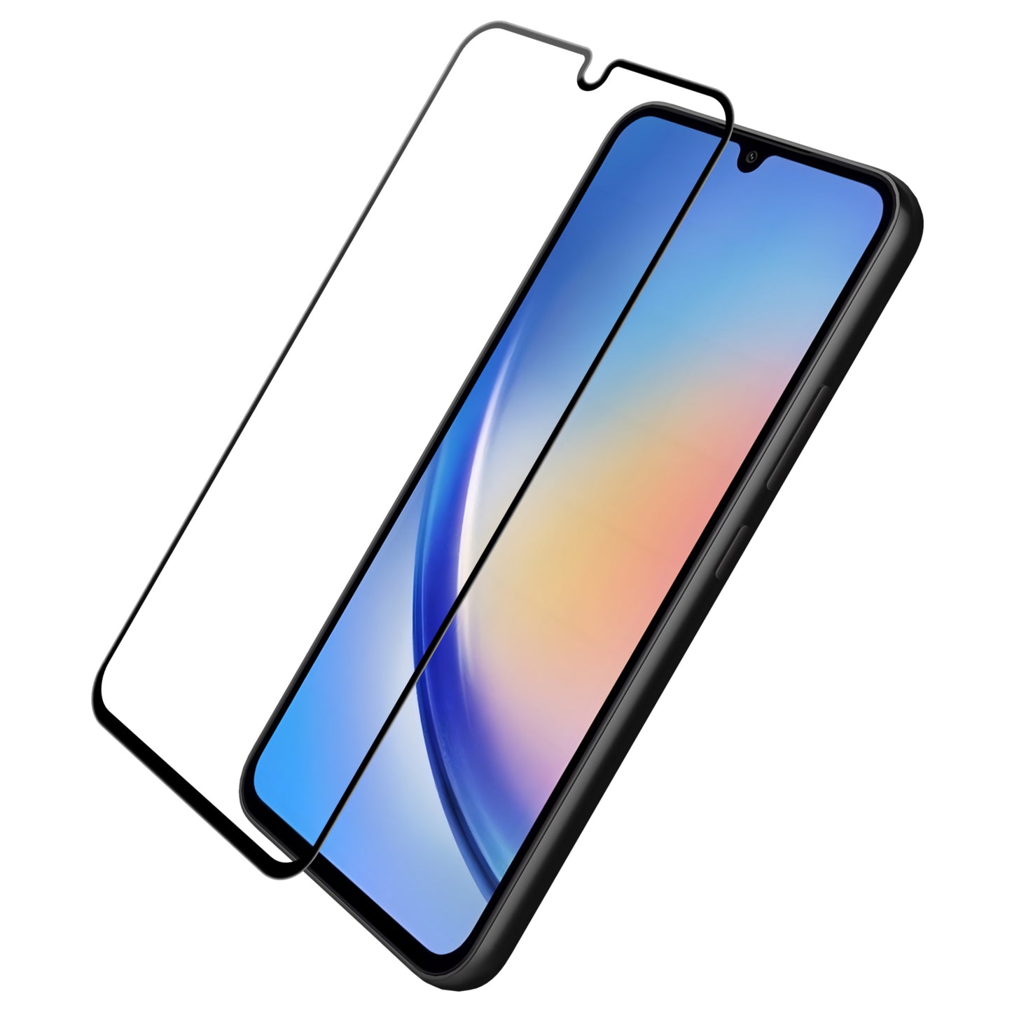 Folija za zaštitu ekrana OEM za Samsung Galaxy A34 A346, Kaljeno staklo, Pun lepak, 9D, Crna
