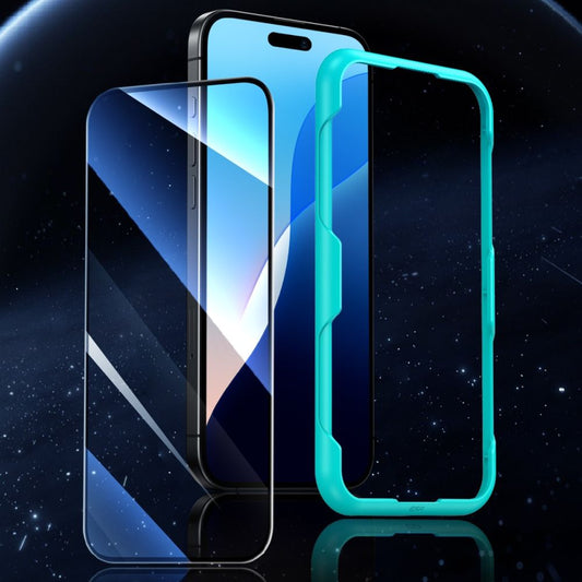 Folija za zaštitu ekrana ESR za Apple iPhone 16 / 15, Kaljeno staklo, Full Glue, Set 2 komada, Crna