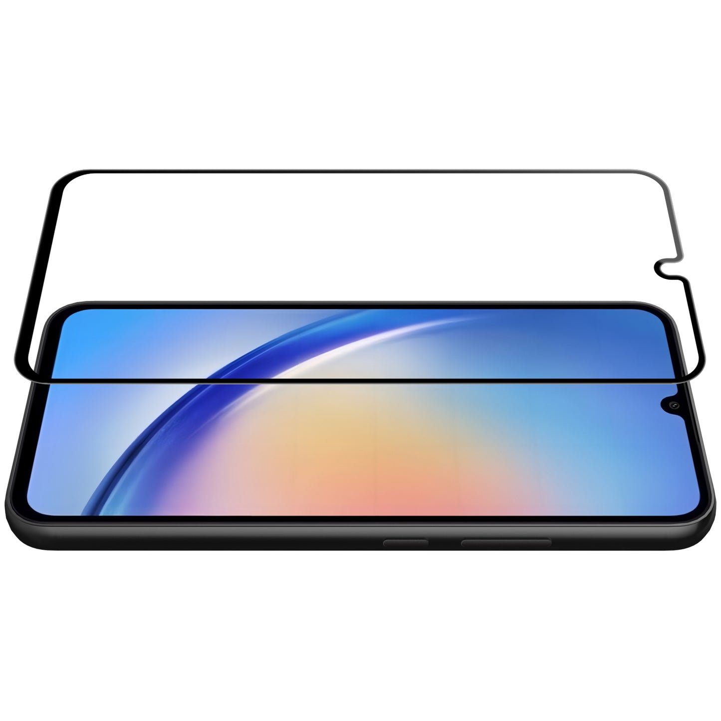 Folija za zaštitu ekrana OEM za Samsung Galaxy A34 A346, Kaljeno staklo, Pun lepak, 9D, Crna