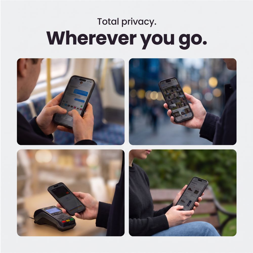 Zaštitna folija za ekran Privacy Tech-Protect OneTouch za Apple iPhone 18 Pro, Kaljeno staklo, Full Glue, Set od 2 komada