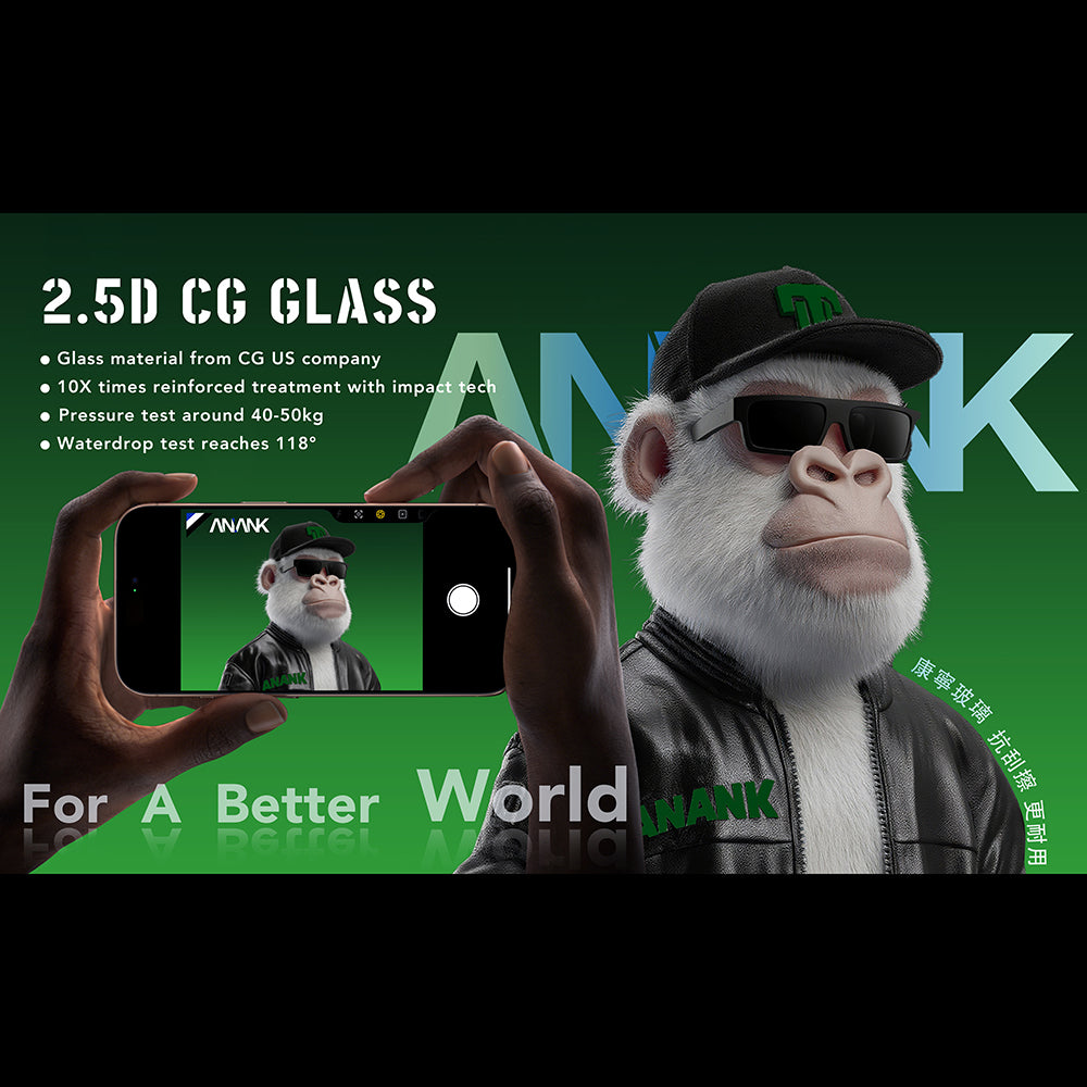 Folija za zaštitu ekrana Anank 10X Reinforced CG za Apple iPhone 17 Pro Max, Kaljeno staklo, Full Glue, 2.5D, Crna