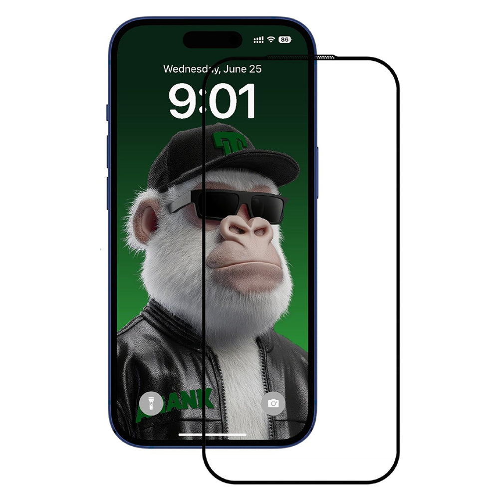 Folija za zaštitu ekrana Anank 10X Reinforced CG za Apple iPhone 17, Kaljeno staklo, Full Glue, 2.5D, Crna