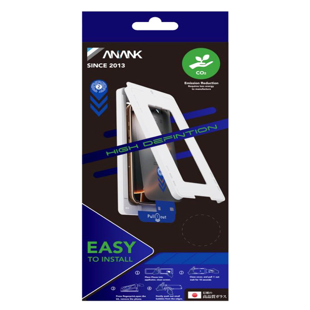Zaštitna folija za ekran Anank 2X Reinforced za Apple iPhone 16, Kaljeno staklo, Full Glue, 2.5D, Crna