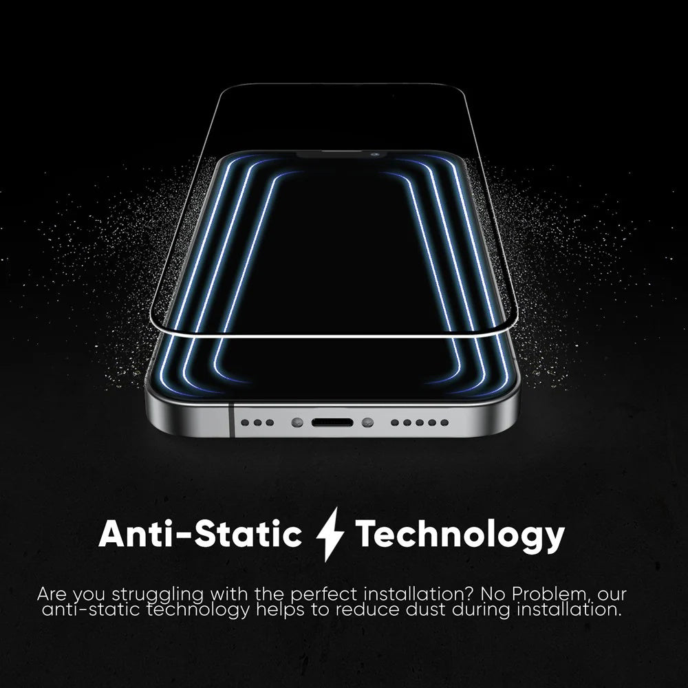 Folija za zaštitu ekrana Anank 5X pojačana nevidljiva za Apple iPhone 17 Pro, Kaljeno staklo, Full Glue, 3D, Crna