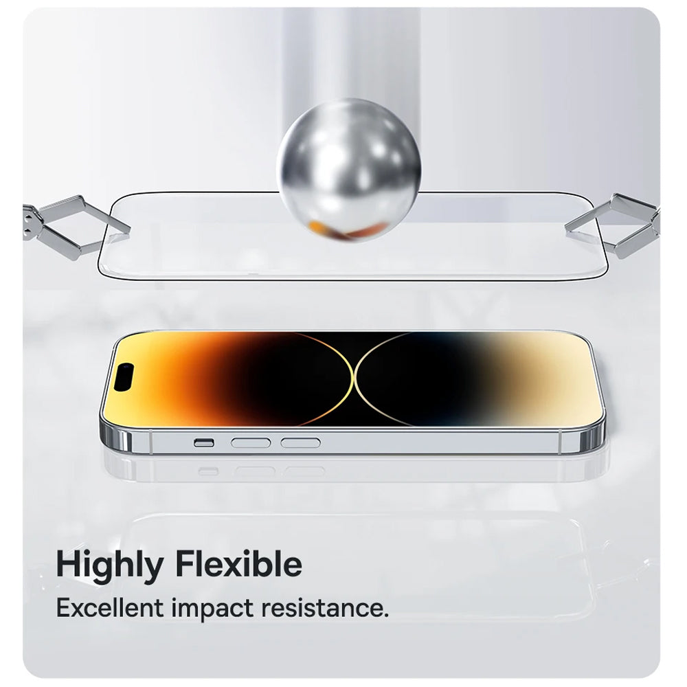 Folija za zaštitu ekrana Anank 5X Reinforced za Apple iPhone 17, Kaljeno staklo, Full Glue, 2.5D, Crna