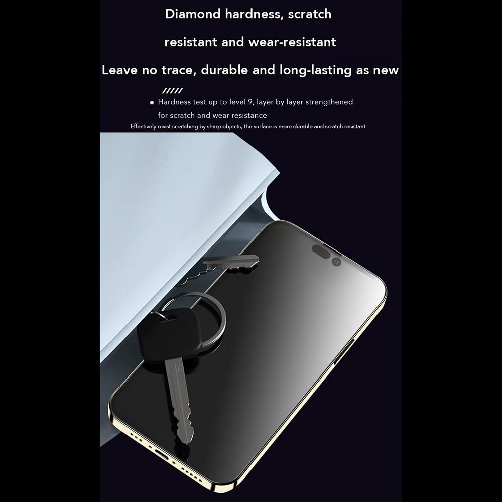 Zaštitna folija za ekran Anank protiv otisaka prstiju za Apple iPhone 15 Pro Max, kaljeno staklo, puna lepak, 2.5D, crna