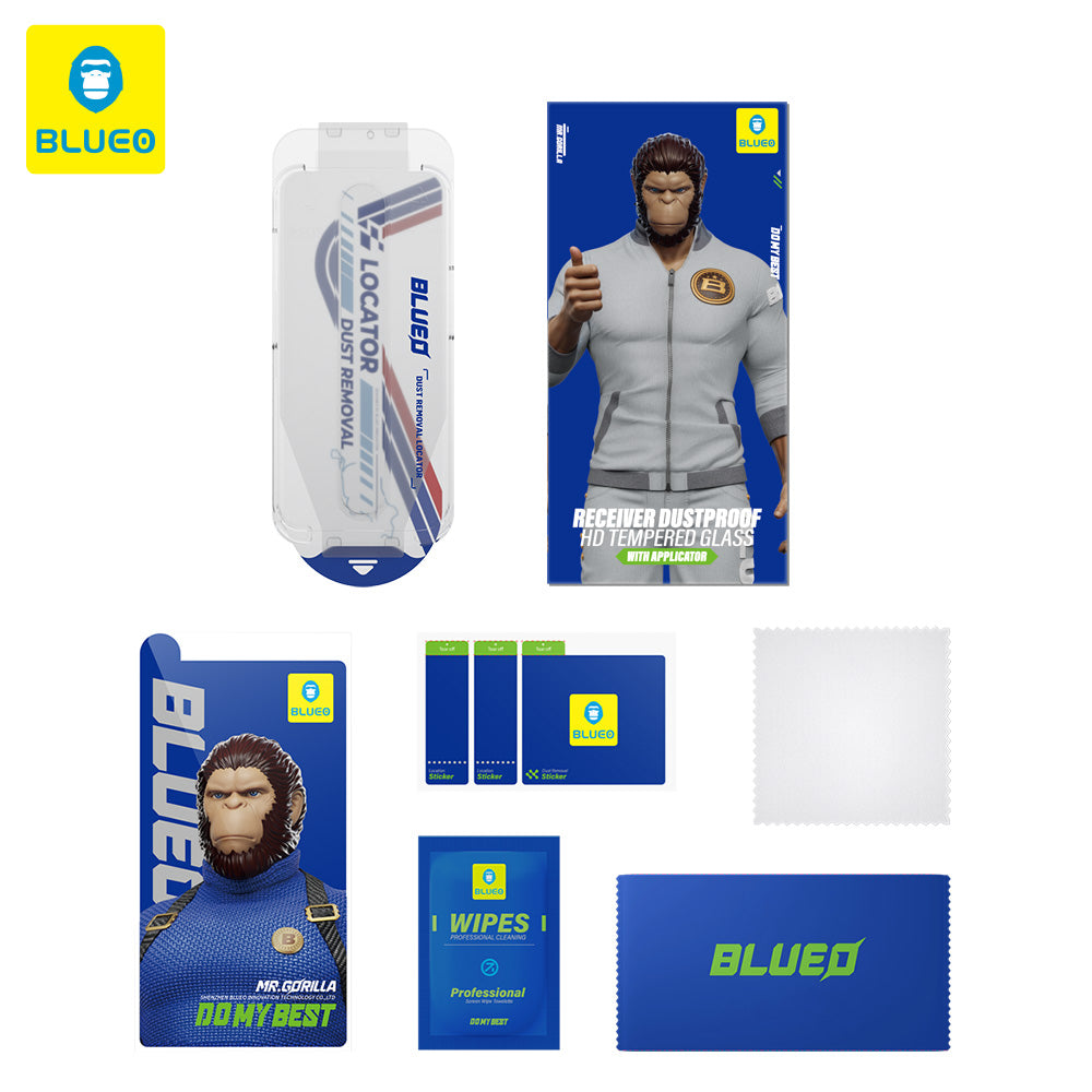 Zaštitna folija za ekran Blueo Anti-Dust HD Applicator Pro za Apple iPhone 16 Pro Max, Kaljeno staklo, Full Glue, Crna
